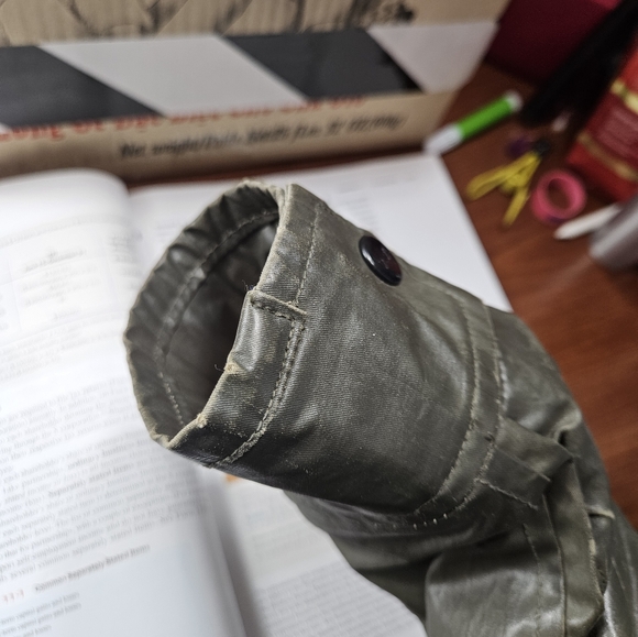 SAM. New York Women's Coat Size S PINK RACCOON FUR HOODIE Army Green Jacket - Picture 15 of 15